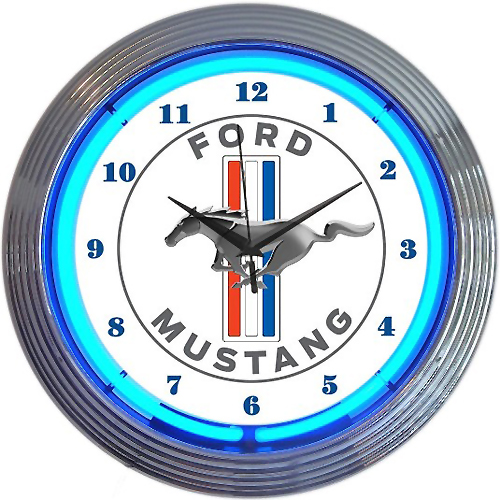 www.us-car-teile-center.de - NEON UHR -MUSTANG/WEISS