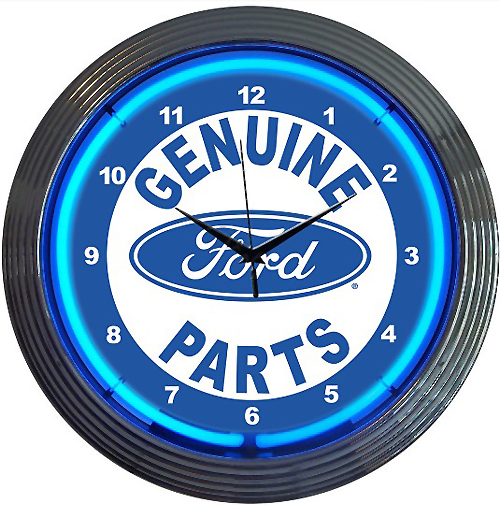 www.us-car-teile-center.de - NEON UHR -FORD BLAU/WEISS