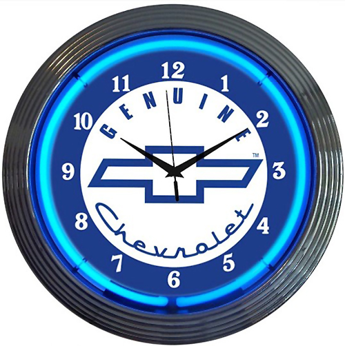 www.us-car-teile-center.de - NEON UHR -CHEVROLET/WEISS